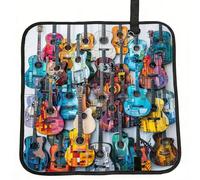 DIEzig Color Acoustic and Guitars Printed Compact Foldable Sitting Pad Oxford Base, Portable Cushion for Fishing Sports Events