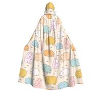 DIEzig Colorful Cute Pig Printing Hooded Cloak,Adult Carnival Party Supplies Halloween Cloak,Ideal For Cosplay Stage Events