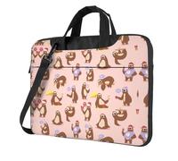 DIEzig Cute Sloth Print Laptop Bag Oxford Cloth Shoulder Tote Soft Fabric Comfortable Padded Case For Everyday Use