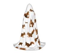 DIEzig Cute Squirrel Stage Performance Hooded Cape For Teenagers Gothic Fantasy Medieval Cosplay Costume Long Cape