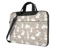 DIEzig Easter Bunny Floral Print Laptop Bag Oxford Cloth Shoulder Tote Soft Fabric Comfortable Padded Case For Everyday Use
