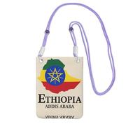 DIEzig Ethiopia Map Printing Crossbody Phone Case For Adult Wallet Crossbody Shoulder Bag With Detachable Shoulder Strap