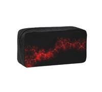 DIEzig Explosion Burst Red Black Printed Roomy Pencil Organizer, Smooth Zipper Pouch for Pens Markers Highlighters, College Art