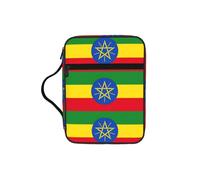 DIEzig Flag of Ethiopia Printed Bible Storage Organizer Bag with Multi-Pockets Versatile Carry Bag for Book Tablet & Pen