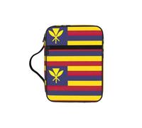 DIEzig Flag of the Kingdom of Hawaii Printed Bible Storage Organizer Bag with Multi-Pockets Versatile Carry Bag for Book Tablet & Pen