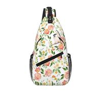DIEzig Flower And Bird Printing Cross Chest Bag Diagonally Sling Bag For Men Women Crossbody Shoulder Bag Travel Hiking Daypack