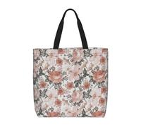 DIEzig Flower Paris Eiffel Tower 1-Pack Economical 15.7"X19.6" Tote Bags, Lightweight Largereusable Grocery Shopping Cloth Bags