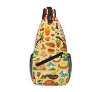 DIEzig France Food Culture Art Print Printing Cross Chest Bag Diagonally Sling Bag For Men Women Crossbody Shoulder Bag Travel Hiking Daypack