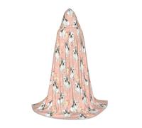 DIEzig French Bulldog Print Stage Performance Hooded Cape For Teenagers Gothic Fantasy Medieval Cosplay