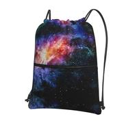 DIEzig Galaxy in The Universe Print Adjustable Strap Backpack, Collapsible Drawstring Bag with Zipper for Weekend Adventure