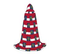 DIEzig Georgia State Flag Stage Performance Hooded Cape For Teenagers Gothic Fantasy Medieval Cosplay Costume Long Cape