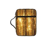 DIEzig Gold Sequin Sparkle Printed Bible Storage Organizer Bag with Multi-Pockets Versatile Carry Bag for Book Tablet & Pen