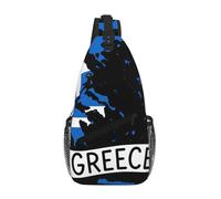 DIEzig Greece Map Printing Cross Chest Bag Diagonally Sling Bag For Men Women Crossbody Shoulder Bag Travel Hiking Daypack