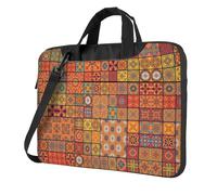 DIEzig Group Of Moroccan Geometric Print Laptop Bag Oxford Cloth Shoulder Tote Soft Fabric Comfortable Padded Case For Everyday Use