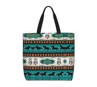 DIEzig Horse Stripes Pattern 1-Pack Economical 15.7"X19.6" Tote Bags, Lightweight Largereusable Grocery Shopping Cloth Bags