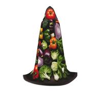 DIEzig Introduction Of Various Vegetables Stage Performance Hooded Cape For Teenagers Gothic Fantasy Medieval Cosplay Costume Long Cape