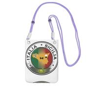 DIEzig Italian Flag And Map Of Sicily Printing Crossbody Phone Case For Adult Wallet Crossbody Shoulder Bag With Detachable Shoulder Strap