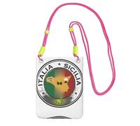 DIEzig Italian Flag And Map Of Sicily Printing Crossbody Phone Case For Adult Wallet Crossbody Shoulder Bag With Detachable Shoulder Strap