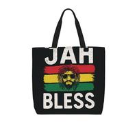 DIEzig Jah Bless 1-Pack Economical 15.7"X19.6" Tote Bags, Lightweight Largereusable Grocery Shopping Cloth Bags