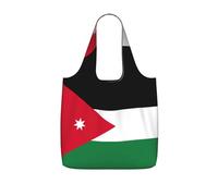 DIEzig Jordanian flag Printed Foldable Tote Bag for Shopping, Reusable Grocery Bag, Lightweight Compact Travel Bag