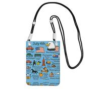 DIEzig July Fourth Usa States Symbol Printing Crossbody Phone Case For Adult Wallet Crossbody Shoulder Bag With Detachable Shoulder Strap