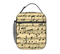DIEzig Musical Notes Print Portable Cooler Bag, Insulated Lunch Bag, Thermal Lunch Tote for Meal Storage Transport