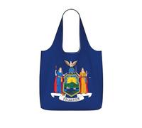 DIEzig New York flag Printed Foldable Tote Bag for Shopping, Reusable Grocery Bag, Lightweight Compact Travel Bag