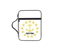 DIEzig Rhode Island State Flag Printed Bible Storage Organizer Bag with Multi-Pockets Versatile Carry Bag for Book Tablet & Pen