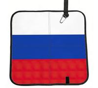 DIEzig Russian Flag Printed Compact Foldable Sitting Pad Oxford Base, Portable Cushion for Fishing Sports Events