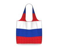 DIEzig Russian Flag Printed Foldable Tote Bag for Shopping, Reusable Grocery Bag, Lightweight Compact Travel Bag