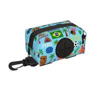 DIEzig South America Map with Icons Holloween Dog Poop Bag Holder,Pet Poop Holder and Dispenser,Pet Walking Supplies