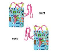 DIEzig South America Map With Icons Printing Crossbody Phone Case For Adult Wallet Crossbody Shoulder Bag With Detachable Shoulder Strap