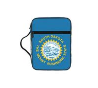 DIEzig South Dakota Flag Printed Bible Storage Organizer Bag with Multi-Pockets Versatile Carry Bag for Book Tablet & Pen