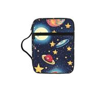 DIEzig Starry Sky Universe Space Printed Bible Storage Organizer Bag with Multi-Pockets Versatile Carry Bag for Book Tablet & Pen