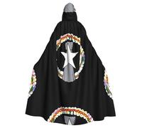 DIEzig State Emblem Of Northern Mariana Islands Printing Hooded Cloak,Adult Carnival Party Supplies Halloween Cloak,Ideal For Cosplay Stage Events