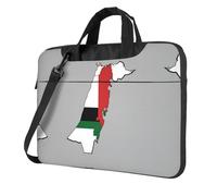 DIEzig State Of Palestine Flag Map 03 Print Laptop Bag Oxford Cloth Shoulder Tote Soft Fabric Comfortable Padded Case For Everyday Use