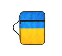 DIEzig Ukrainian Flag Printed Bible Storage Organizer Bag with Multi-Pockets Versatile Carry Bag for Book Tablet & Pen