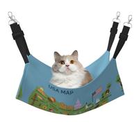 DIEzig Usa Map With Icons Printed Medium Cage Hammock Hanging Soft Bed For Kitten,Ferret,Puppy Or Small Pet