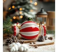 DIF DECO Christmas Candy Jar with Lid,Kitchen Decorative Ceramic Canisters for Food,Xsmas Decor Coffee Cookie Storage Jars for Snacks,Sugar Containers,Tea, Spice,Cereal, Nut - 500 ml