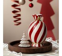 DIF DECO Christmas Ceramic Food Storage Jars with Lid, 24.7 OZ Hand printed Xmas Candy Jar Coffee Cookie Container for Snacks, Sugar Containers, Tea, Spice, Cereal, Nut - 700ml