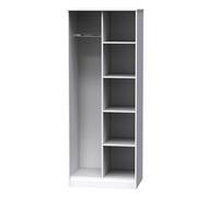 Dif084Wmw Pesaro Ready Assembled Modern Matt White Tall Open Double Wardrobe (H)1970mm (W)740mm (D)530mm