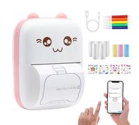 DIFCUL Mini Thermal Printer,Bluetooth Labler Maker,Portable Inkless Printers Compatible with Android and ios,Printable Photos,Lists,Memo,QR Codes,Notes(With 8 Roll Thermal Paper+5 Colored Pens)