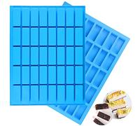 DIFENLUN Silicone Caramel Candy Molds, 2 Pack 40-Cavity Narrow Rectangle Chocolate Molds for Gummy Jelly Truffles Pralines Caramels, Ice Cube Tray Molds