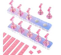 Difenni Nail Stand Acrylic Aurora Nail Display Stand Magnetic Nail Tips Practice Holder with 48 Pcs Reusable Adhesive Putty for DIY Painting Nails Stand kit(Pink)