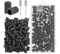 Difenni Sanding Bands for Nail Drill,Sanding Bands Nail Drill Bits 100Pcs Nail Sanding Bands Fine Grit #240 with 3/32” Nail Sanding Bit for Manicure & Pedicure