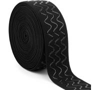Difenni Silicone Gripper Tape, Non-Slip Elastic Band, 5 Yards 1.5 Inch Black Silicone Gripper Tape for Clothing, Sewing Project, Wig Making, Accessories