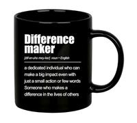 Difference Maker Definition Mug Inspirational Gifts For Women Men Retirement Gifts Coworker Boss Leader Teacher Ceramic Mug (Black, 11 Ounces)