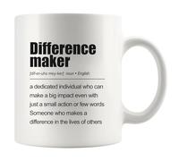 Difference Maker Definition Mug Inspirational Gifts For Women Men Retirement Gifts Coworker Boss Leader Teacher Ceramic Cup 11 oz White