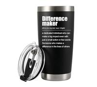 Difference Maker Definition Tumbler Inspirational Gifts For Women Men Leader Friend Teacher Mom Dad Motivational Gifts Vacuum Insulated Tumbler Stainless Steel Travel Mug With Straw 20 oz Black