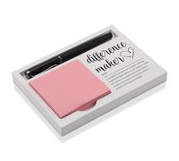 Difference Maker Desk Note Holder Gift for Teacher Nurse Coworker, White Wood Pen and Sticky Note Organizer, Office Desk Decor for Women Men, Appreciation Gift for Boss Friends, NPB602